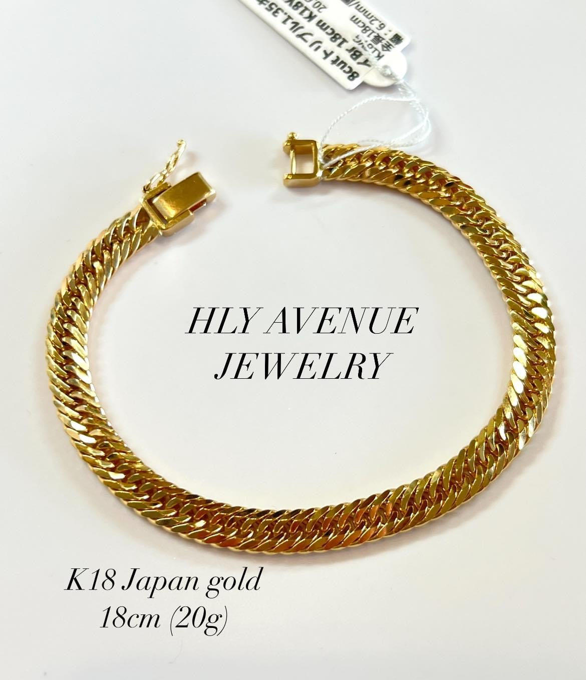 18k Japan Gold 8 Triple Cut Kihei Bracelet 18cm (20g) – HLY Avenue 