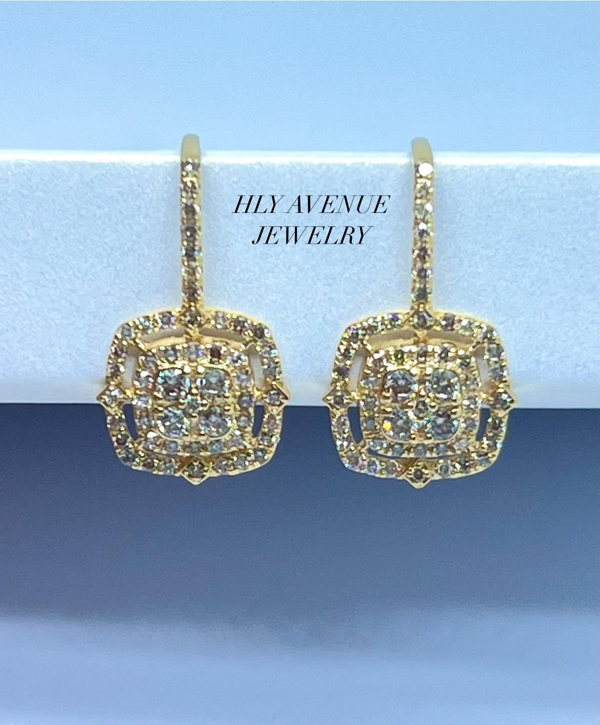 18K Japan Gold Beauty G 0.660Ct Diamond Earrings – HLY Avenue Jewelry 