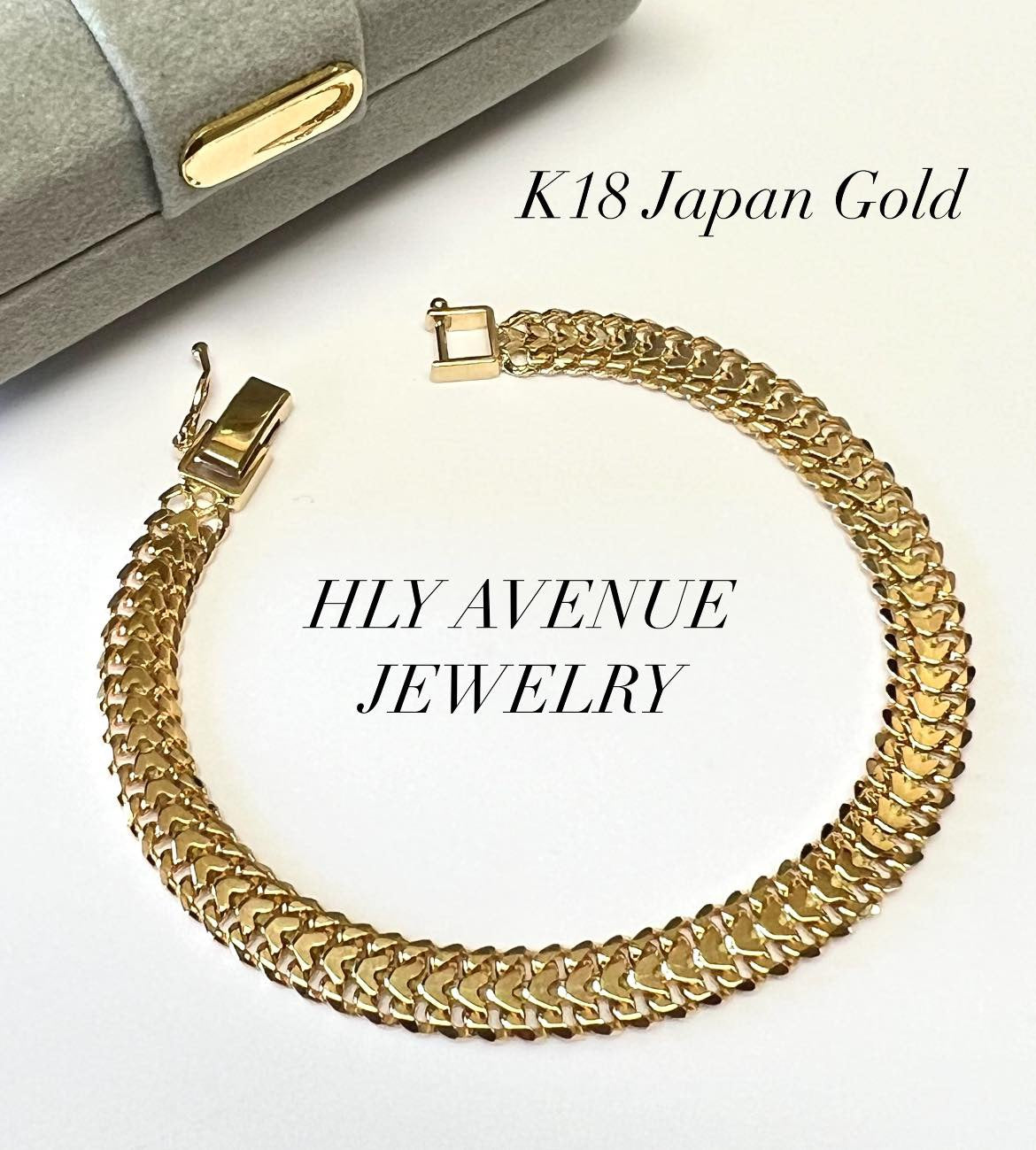 18金 bracelet 6W 18cm ハンサム japan gold 5gram