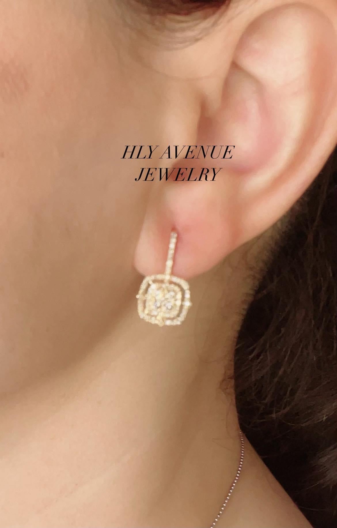 18K Japan Gold Beauty G 0.660Ct Diamond Earrings – HLY Avenue Jewelry 