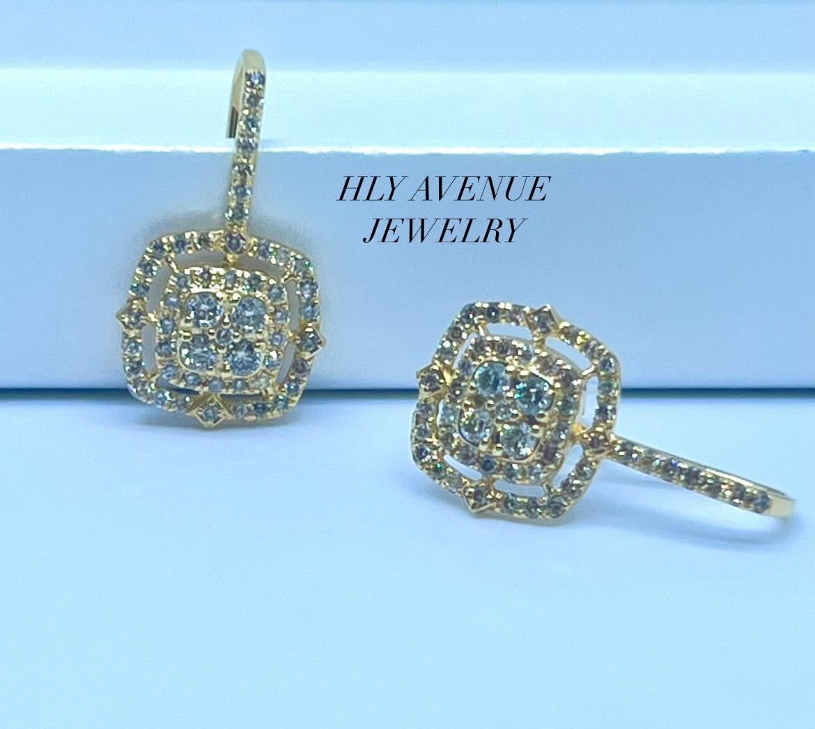 18K Japan Gold Beauty G 0.660Ct Diamond Earrings – HLY Avenue Jewelry 